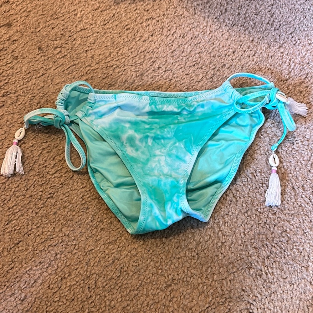 Blue tie-dye bikini bottoms M